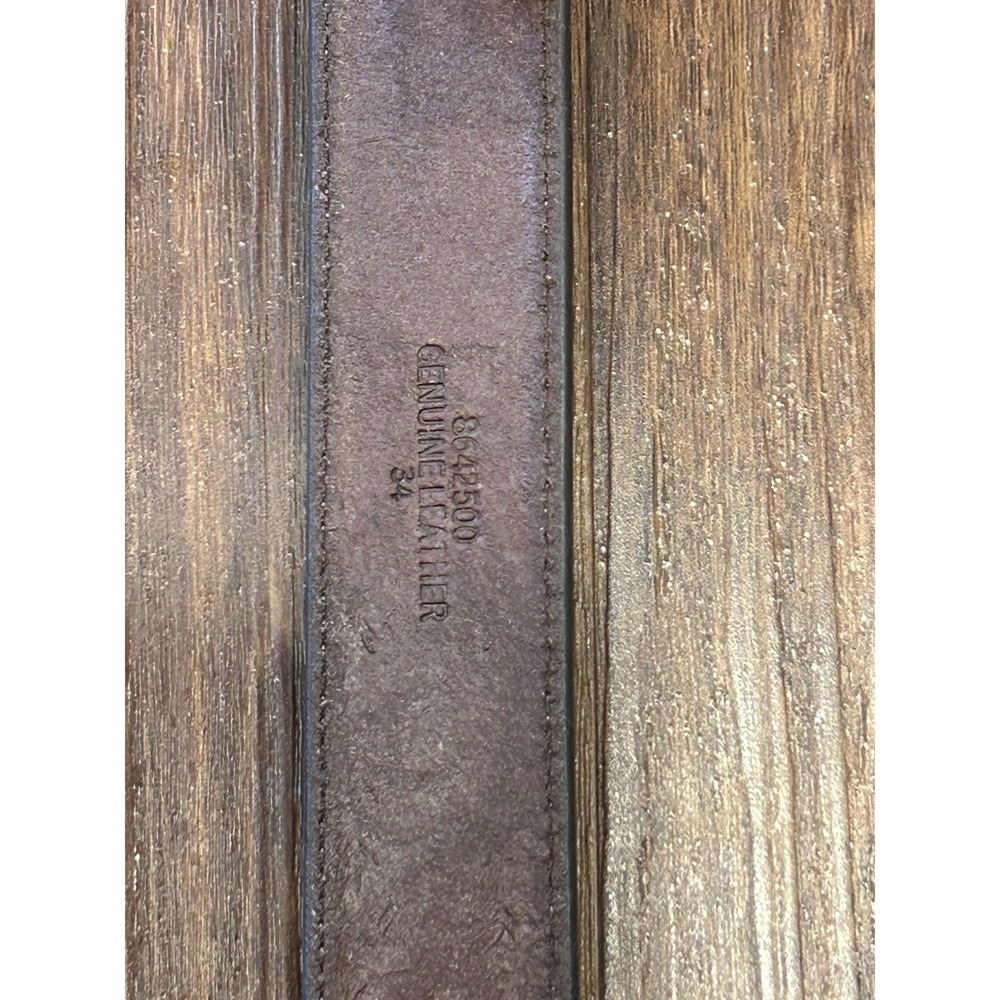 Roper Tooled Dark Brown Mens 34 Belt With Replaceable Silver Buckle - Picture 7 of 12